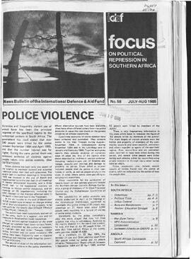 Focus on Political Repression in Southern Africa - Issue 59
