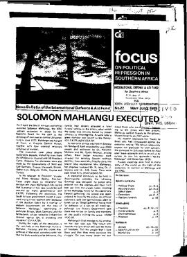 Focus on Political Repression in Southern Africa - Issue 22