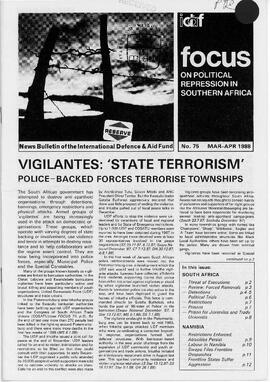 Focus on Political Repression in Southern Africa - Issue 75