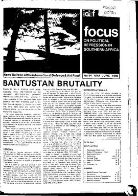 Focus on Political Repression in Southern Africa - Issue 64