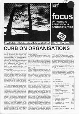 Focus on Political Repression in Southern Africa - Issue 76