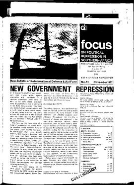 Focus on Political Repression in Southern Africa - Issue 13