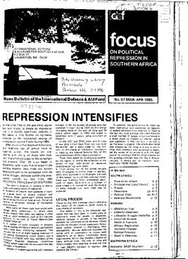 Focus on Political Repression in Southern Africa - Issue 57