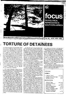 Focus on Political Repression in Southern Africa - Issue 39